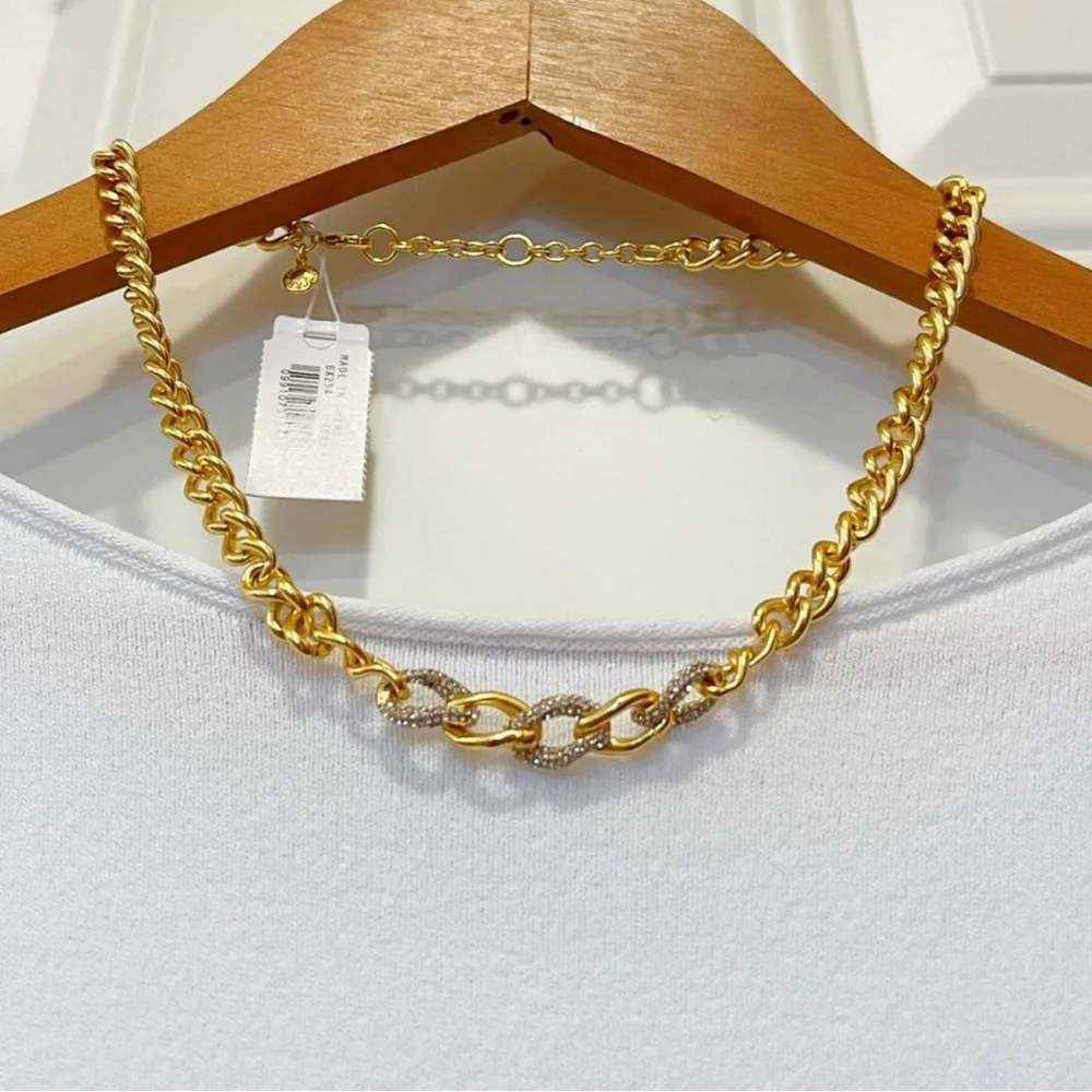 NWT- J.Crew Pave Crystal Chain in Gold
Tone Necklace - Picture 6 of 6